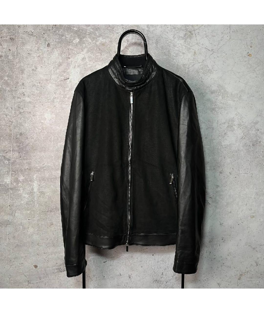 HUGO BOSS Черная кожаная куртка, фото 9