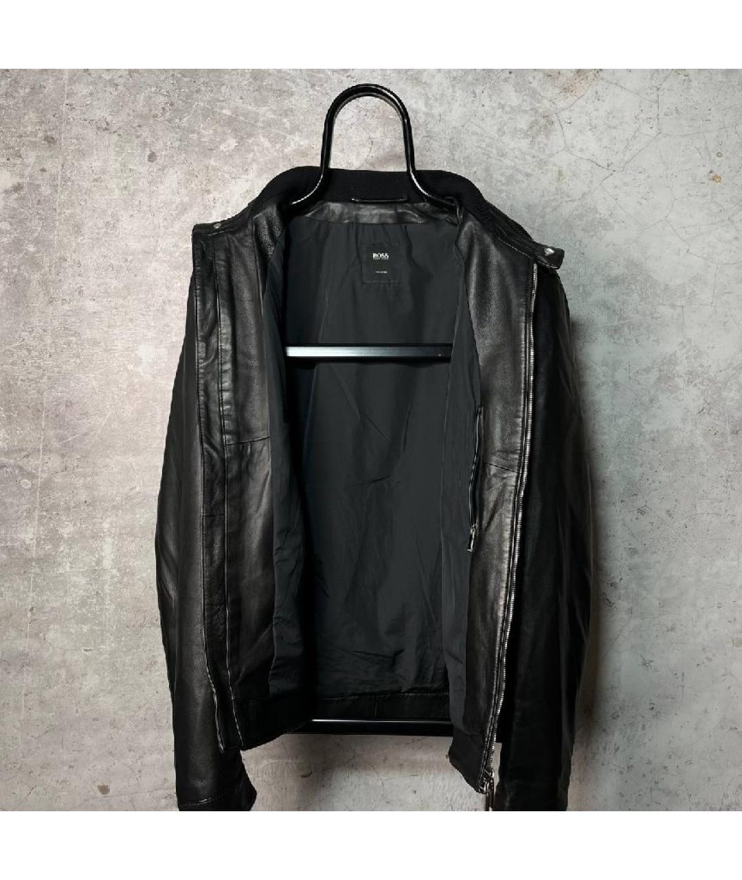 HUGO BOSS Черная кожаная куртка, фото 7