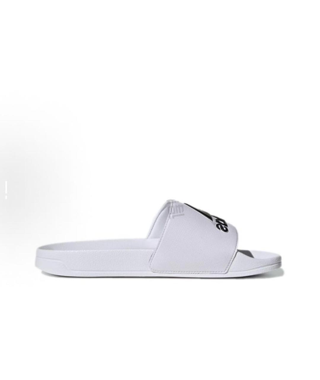 ADIDAS Белые резиновые шлепанцы, фото 3