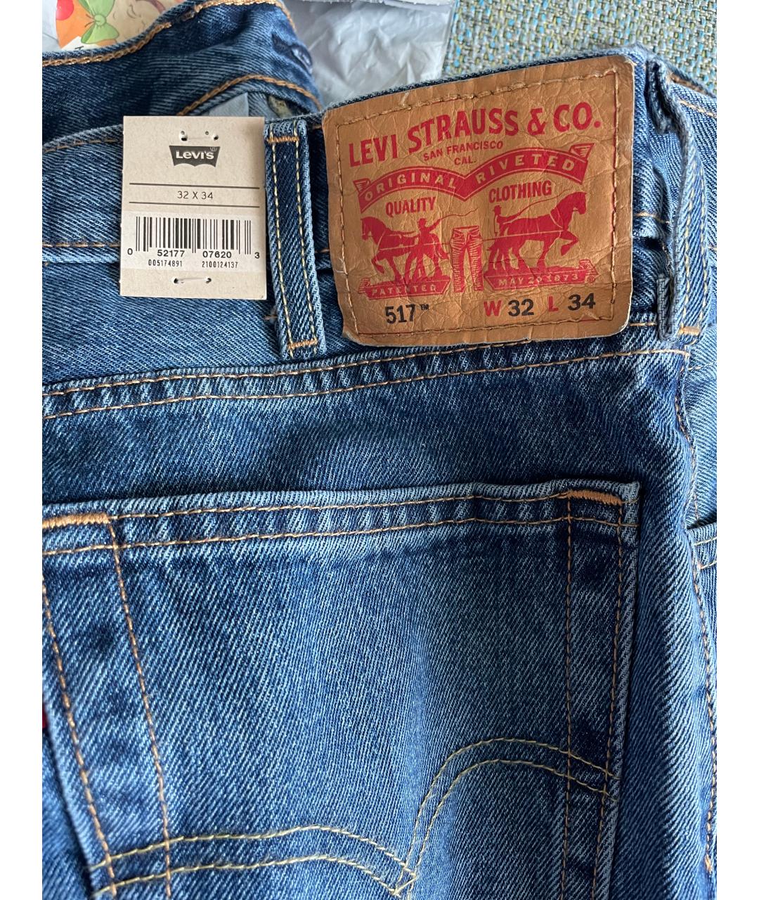 LEVI'S Синие хлопковые джинсы, фото 5