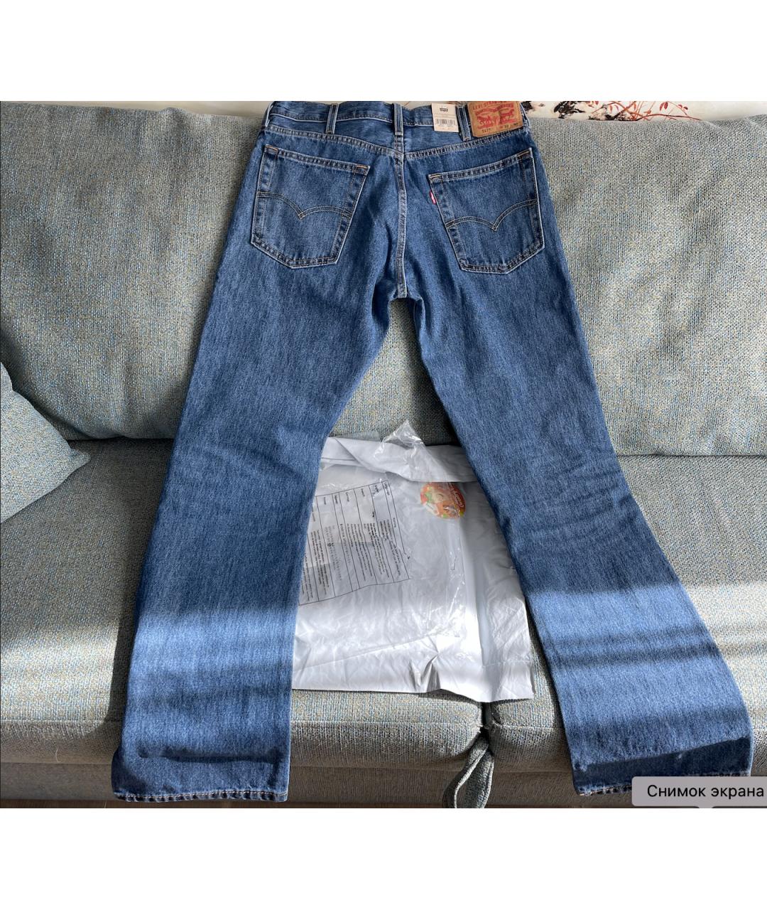 LEVI'S Синие хлопковые джинсы, фото 3