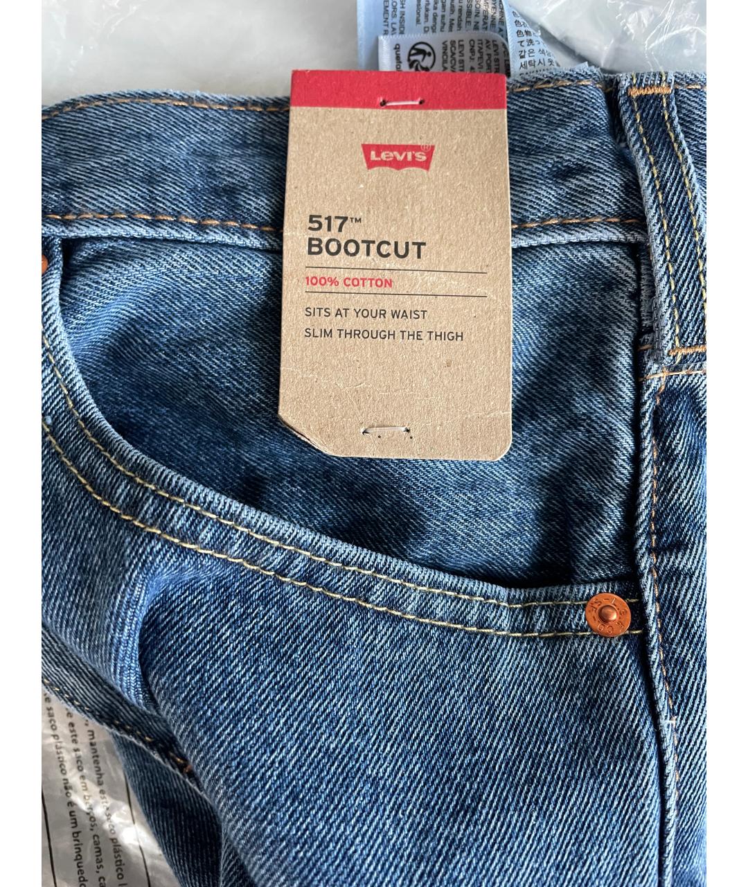 LEVI'S Синие хлопковые джинсы, фото 6