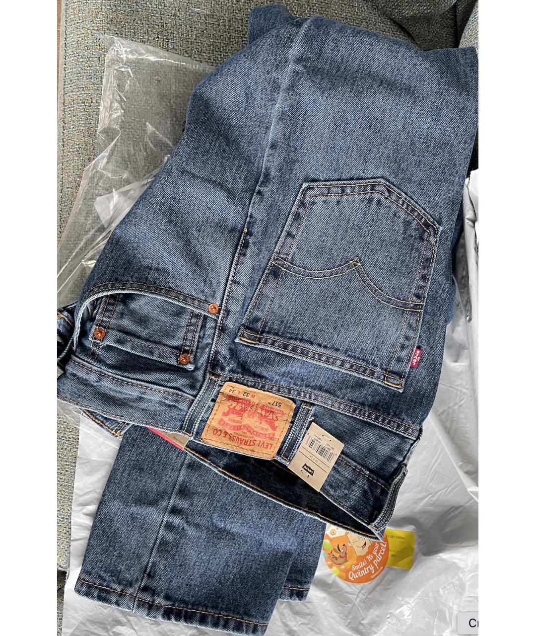 LEVI'S Синие хлопковые джинсы, фото 4