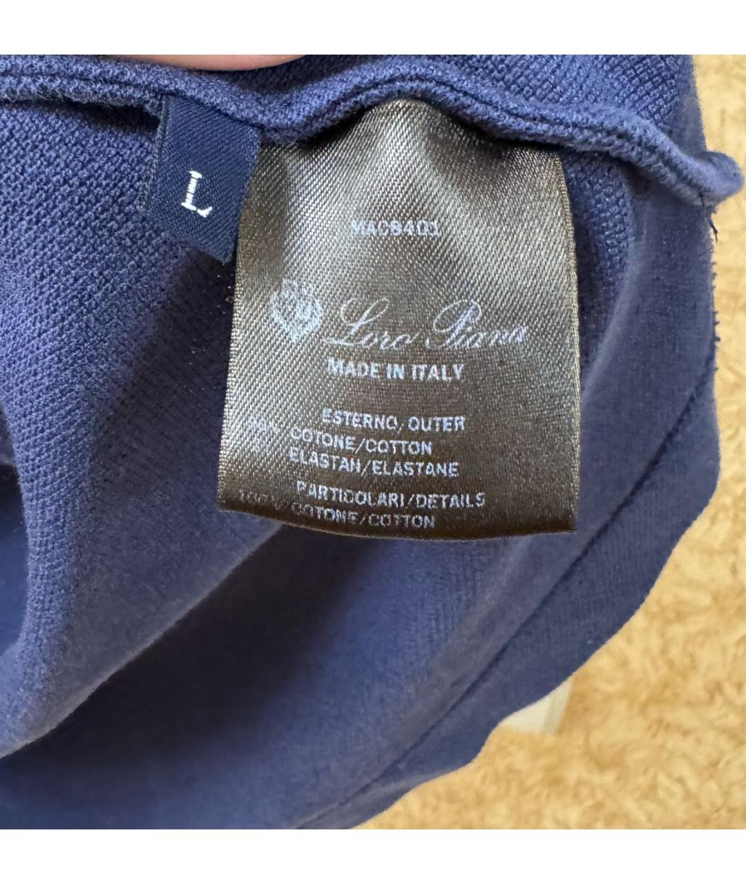 LORO PIANA Фиолетовое хлопковое поло с коротким рукавом, фото 5