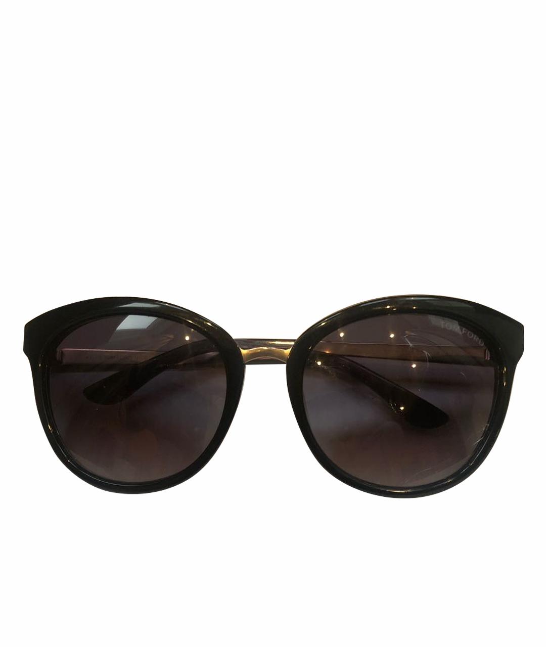 TOM FORD Черные пластиковые солнцезащитные очки, фото 1