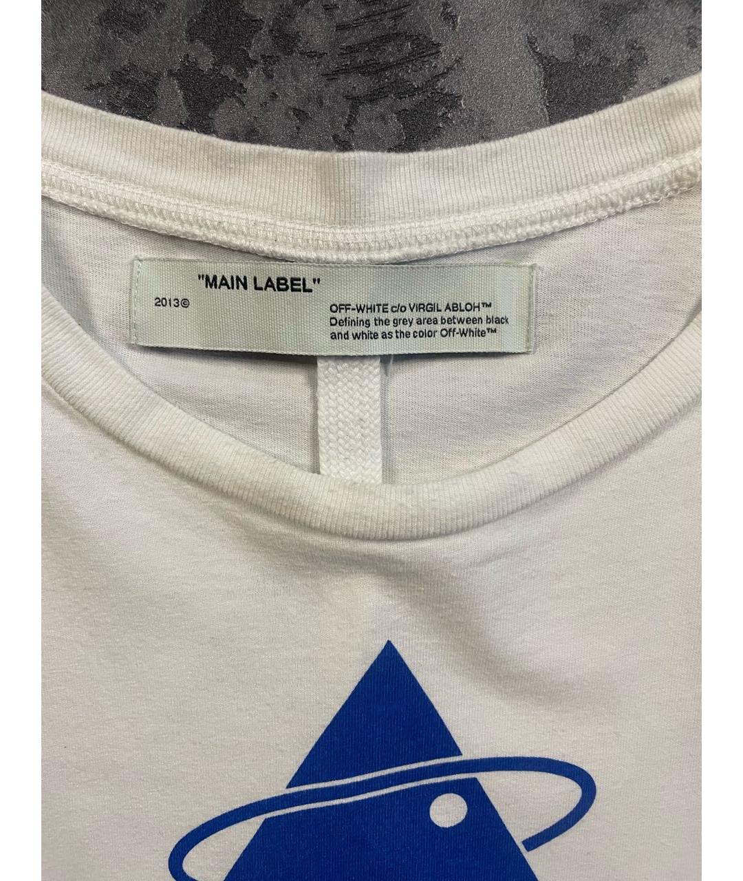 OFF-WHITE Белая хлопковая футболка, фото 3