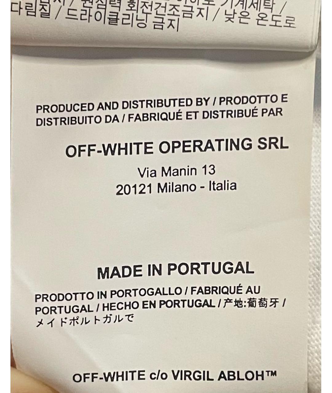 OFF-WHITE Белая хлопковая футболка, фото 6