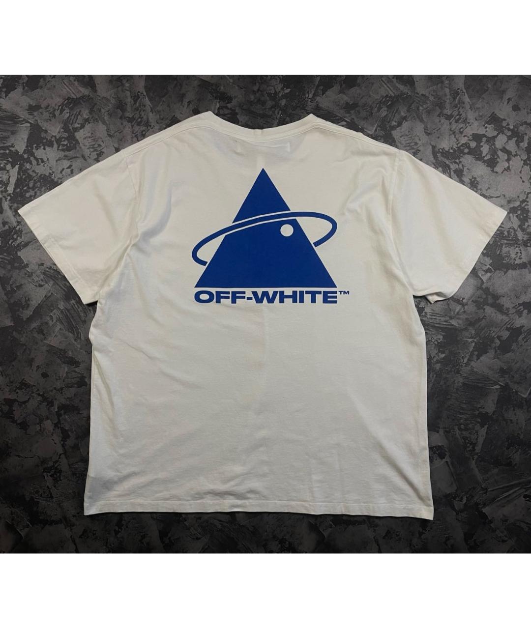 OFF-WHITE Белая хлопковая футболка, фото 2