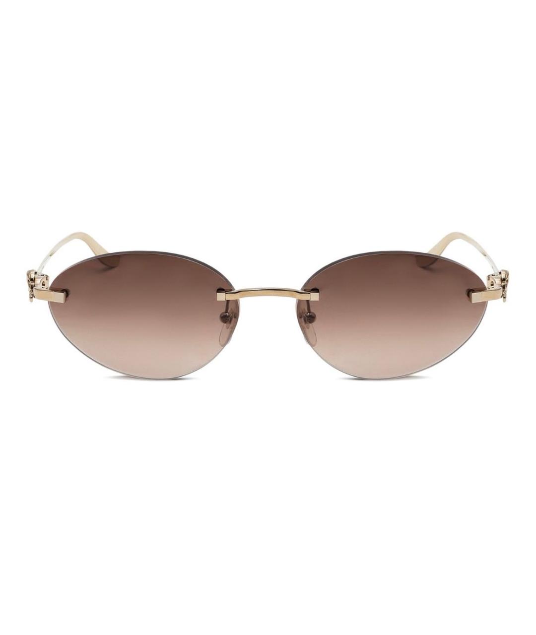 CARTIER Золотые металлические солнцезащитные очки, фото 2