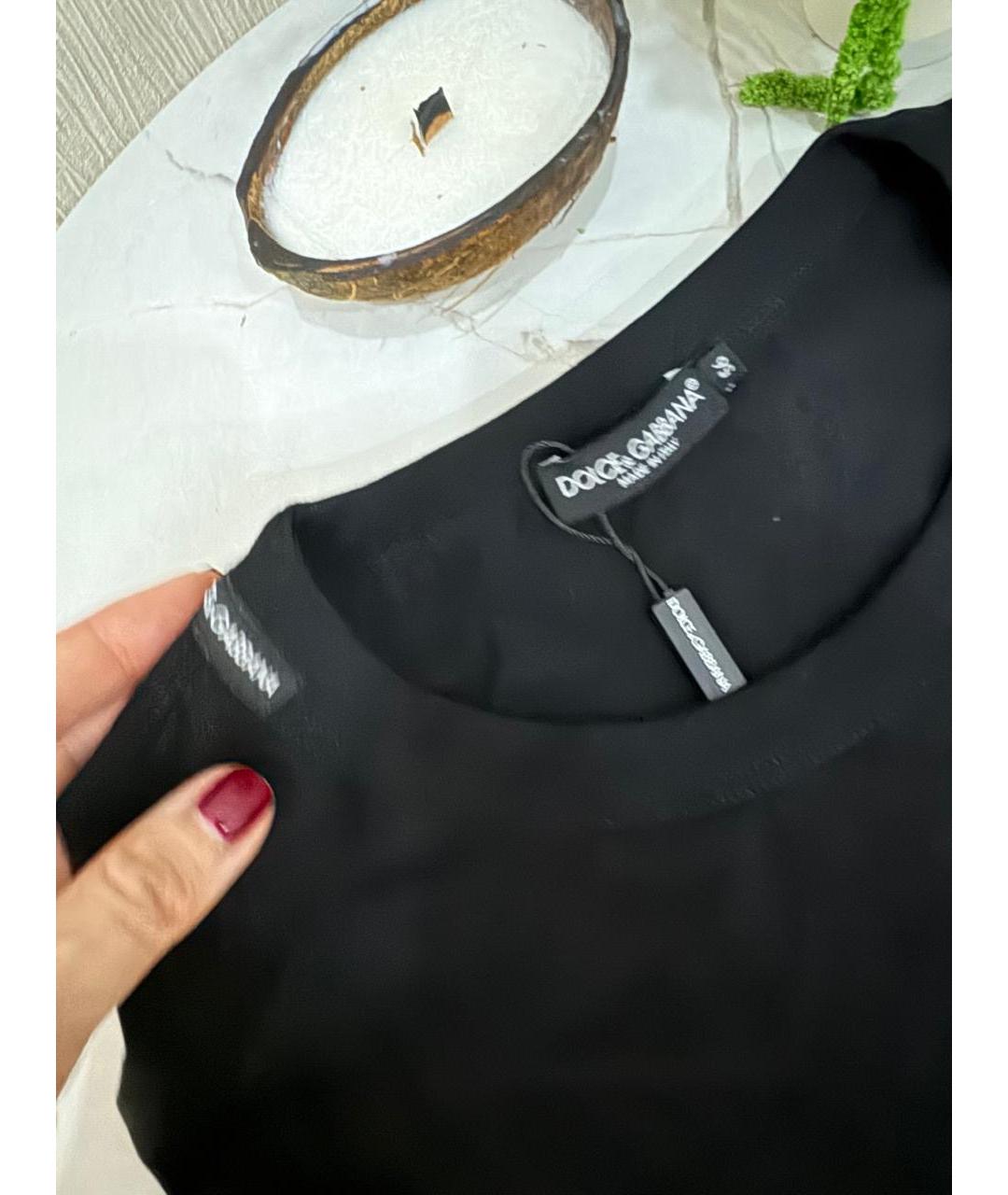 DOLCE&GABBANA Черная хлопковая футболка, фото 3