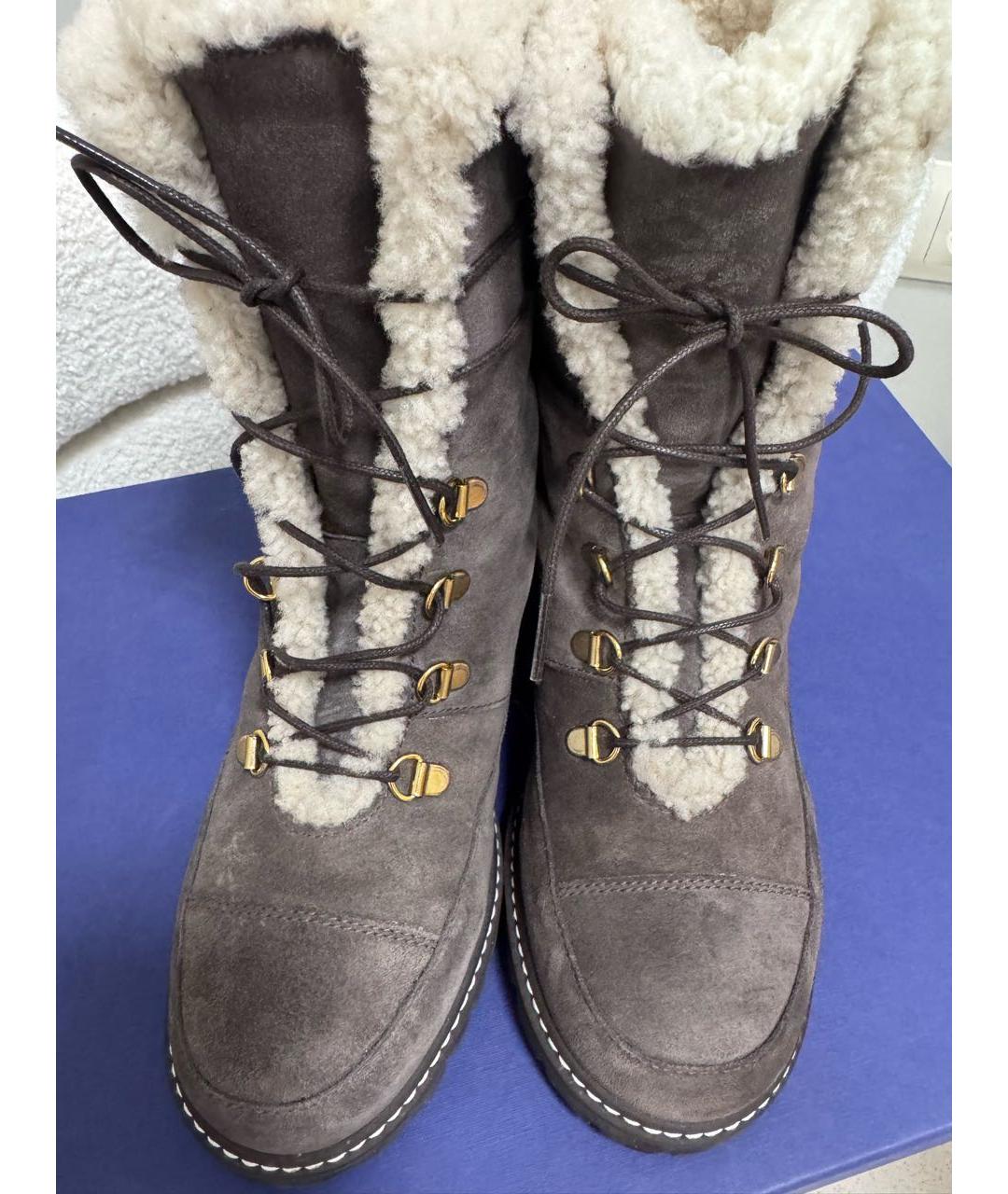 STUART WEITZMAN Антрацитовые замшевые сапоги, фото 2