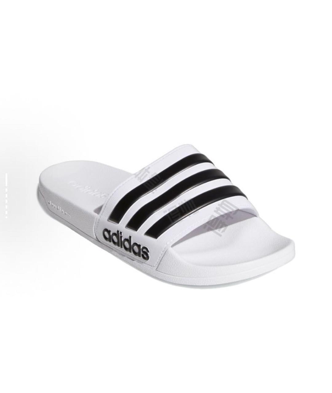 ADIDAS Белые резиновые шлепанцы, фото 4