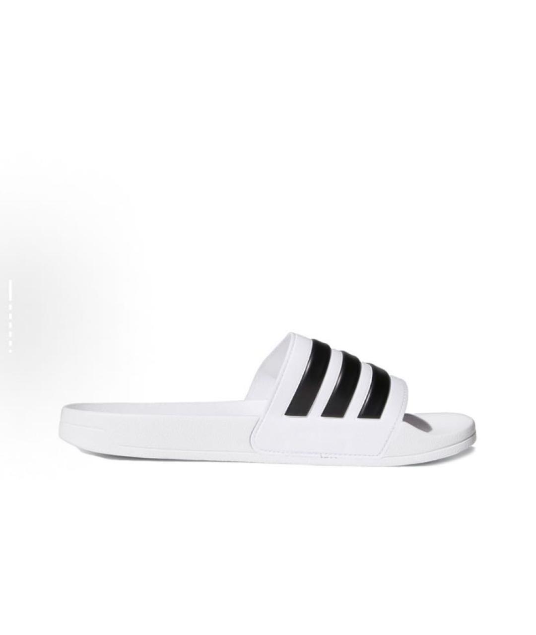 ADIDAS Белые резиновые шлепанцы, фото 3
