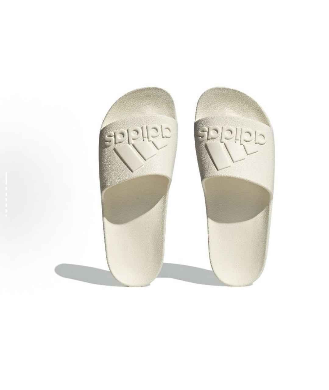 ADIDAS Бежевые резиновые шлепанцы, фото 4