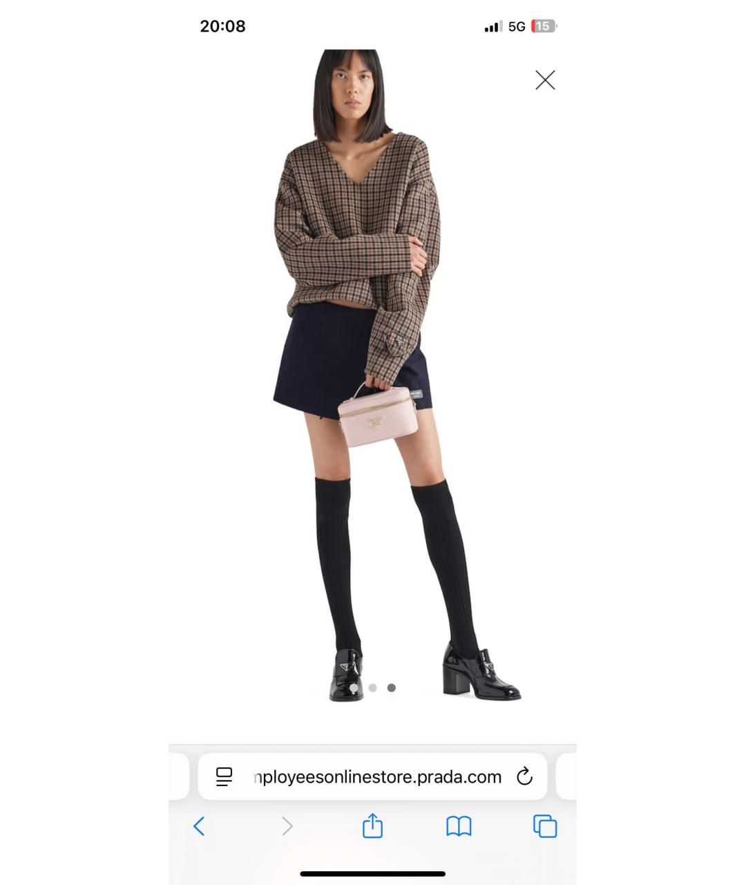 PRADA Бежевая кожаная сумка через плечо, фото 4