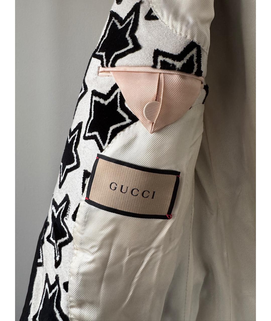 GUCCI Белый вискозный жакет/пиджак, фото 7
