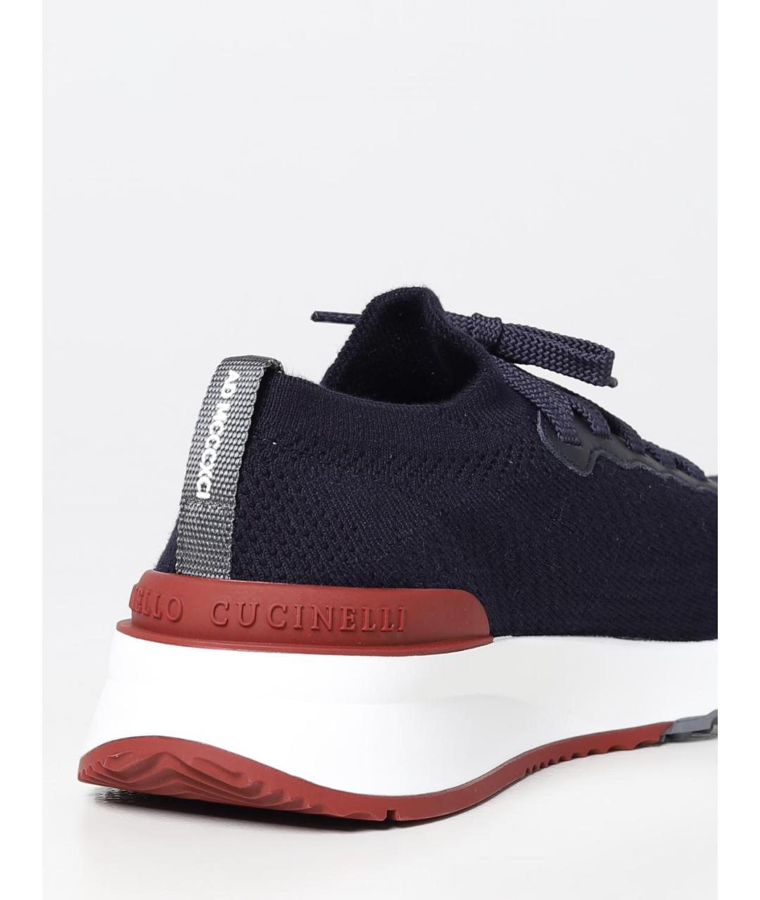 BRUNELLO CUCINELLI Синие текстильные низкие кроссовки / кеды, фото 3