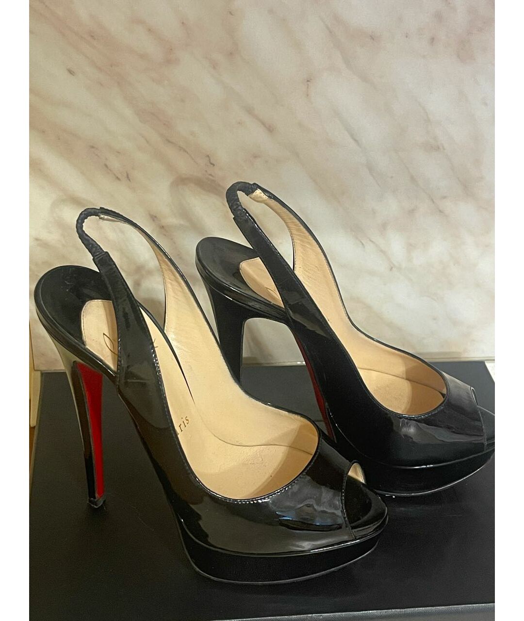 CHRISTIAN LOUBOUTIN Черные туфли из лакированной кожи, фото 3