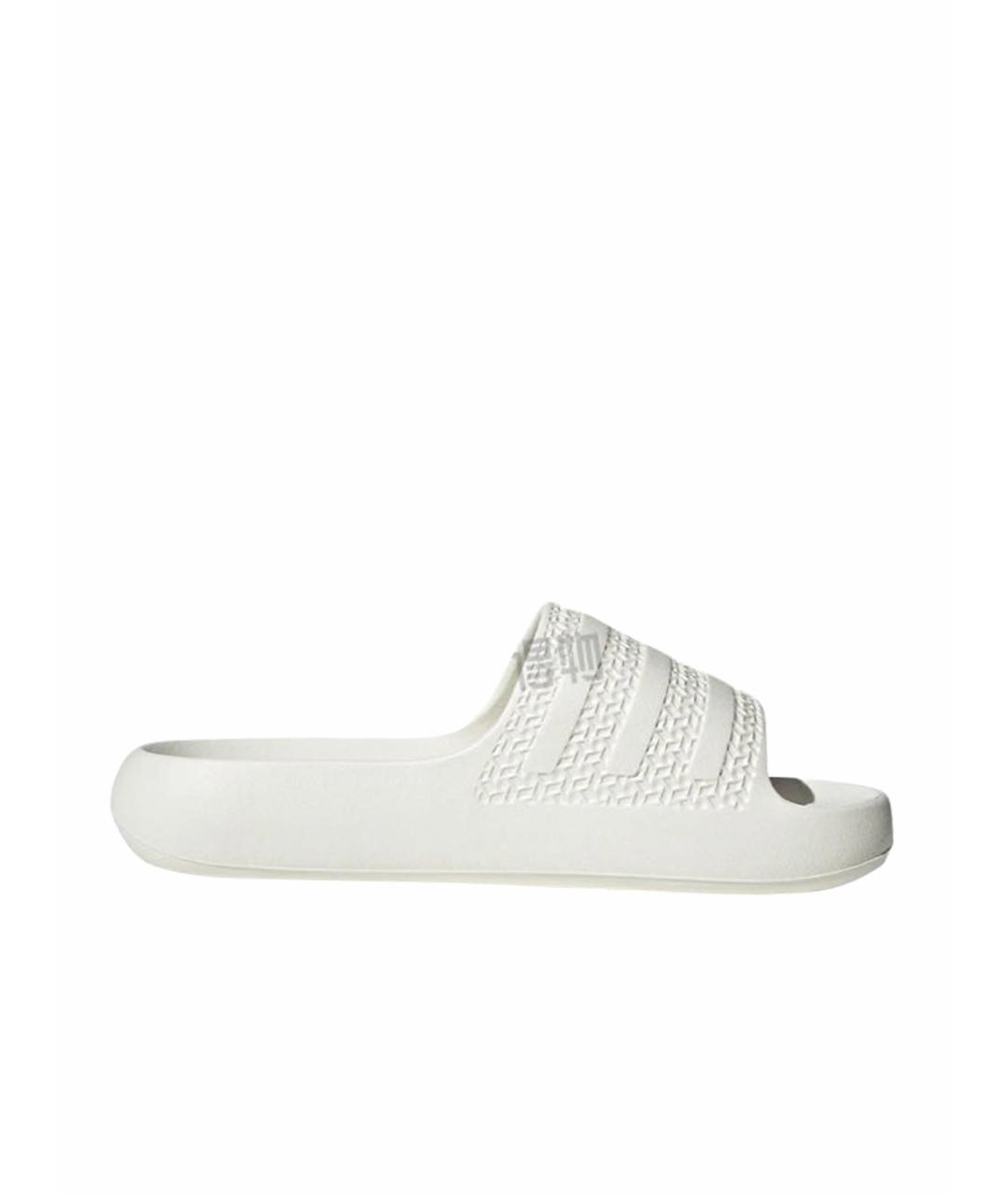 ADIDAS Белые резиновые шлепанцы, фото 1