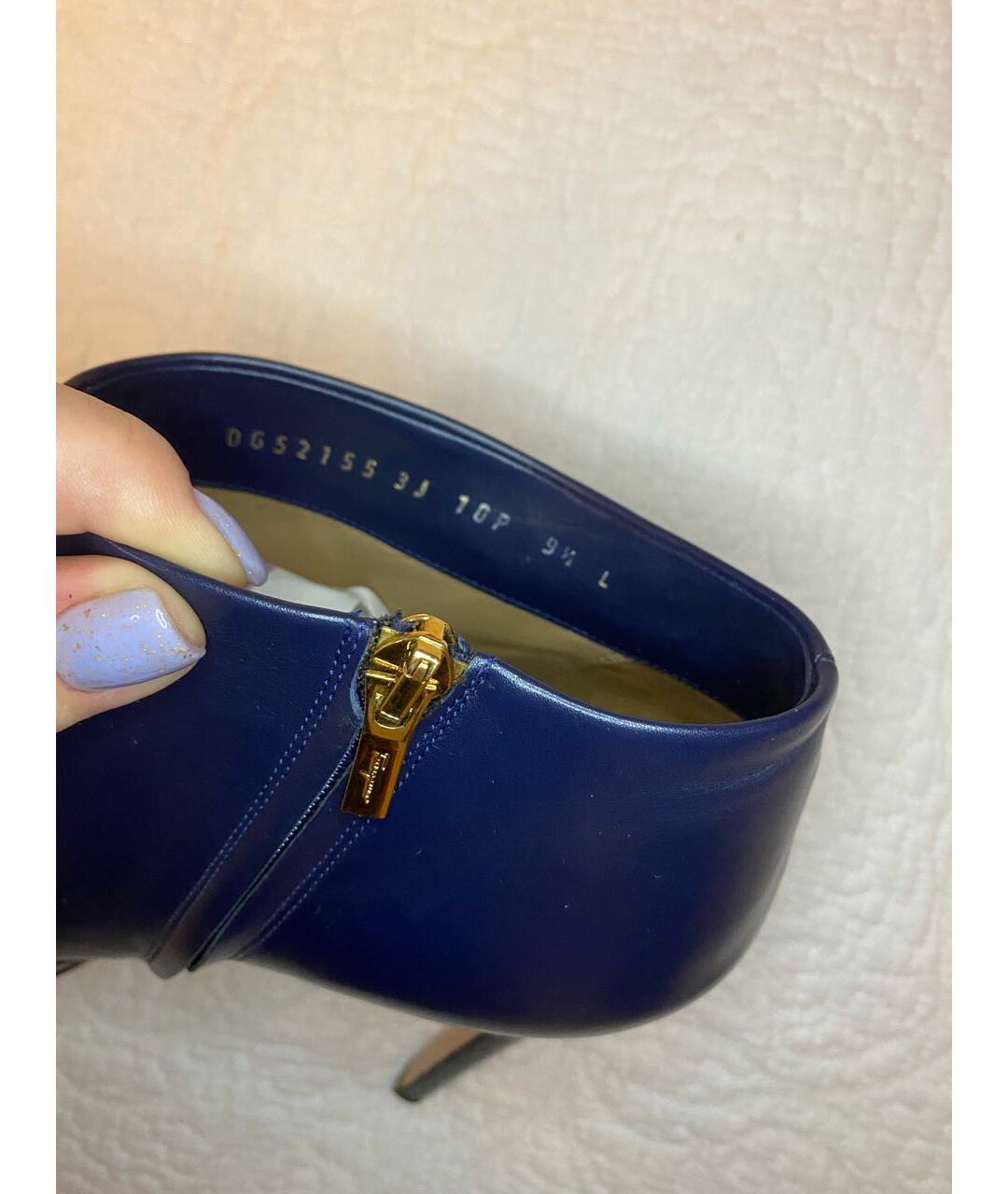 FERRAGAMO Темно-синие кожаные ботильоны, фото 7