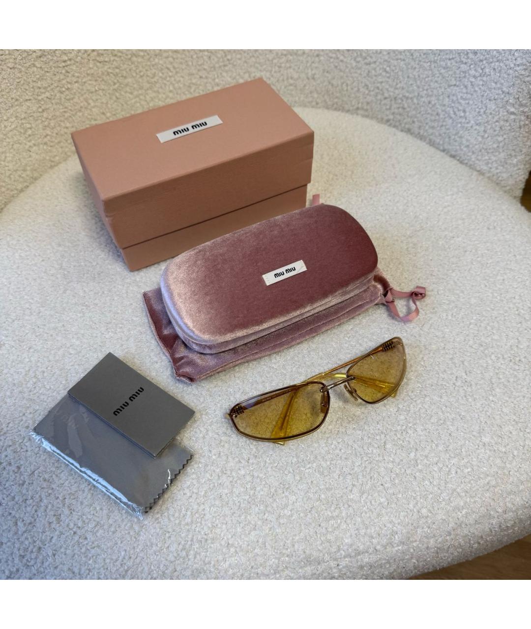 MIU MIU Желтые солнцезащитные очки, фото 7