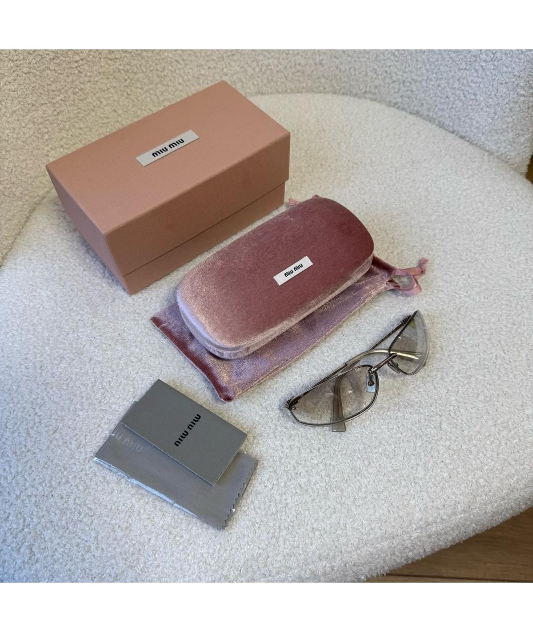 MIU MIU Серебряные солнцезащитные очки, фото 7