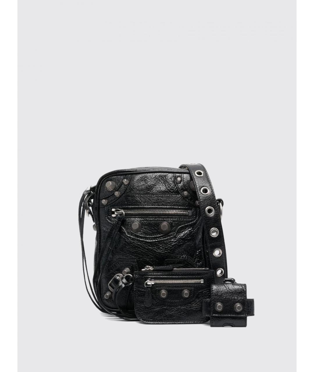 BALENCIAGA Черная кожаная сумка на плечо, фото 3