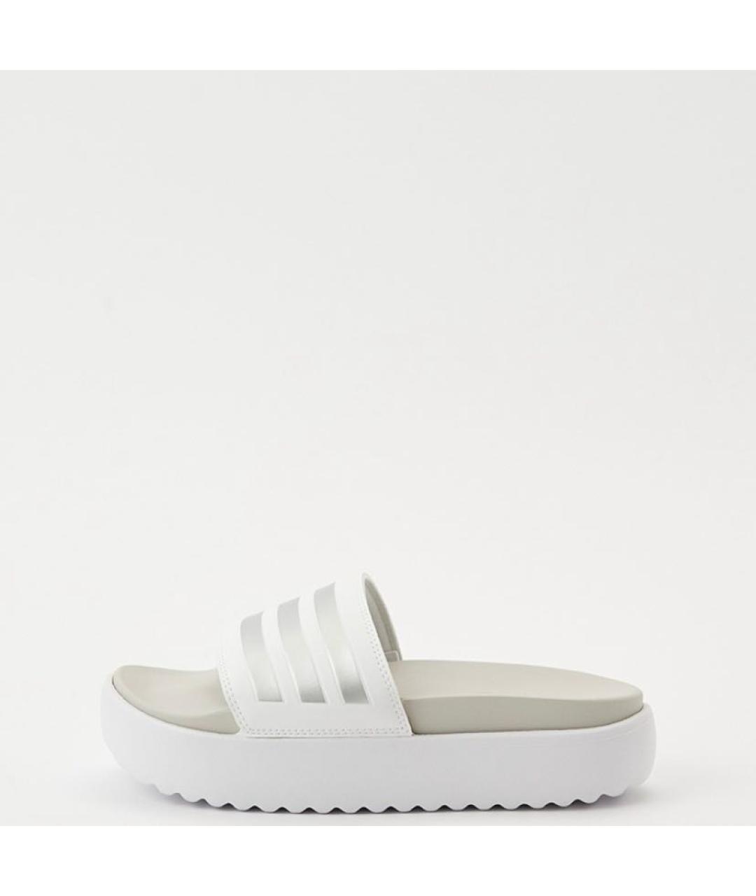 ADIDAS Белые резиновые шлепанцы, фото 2