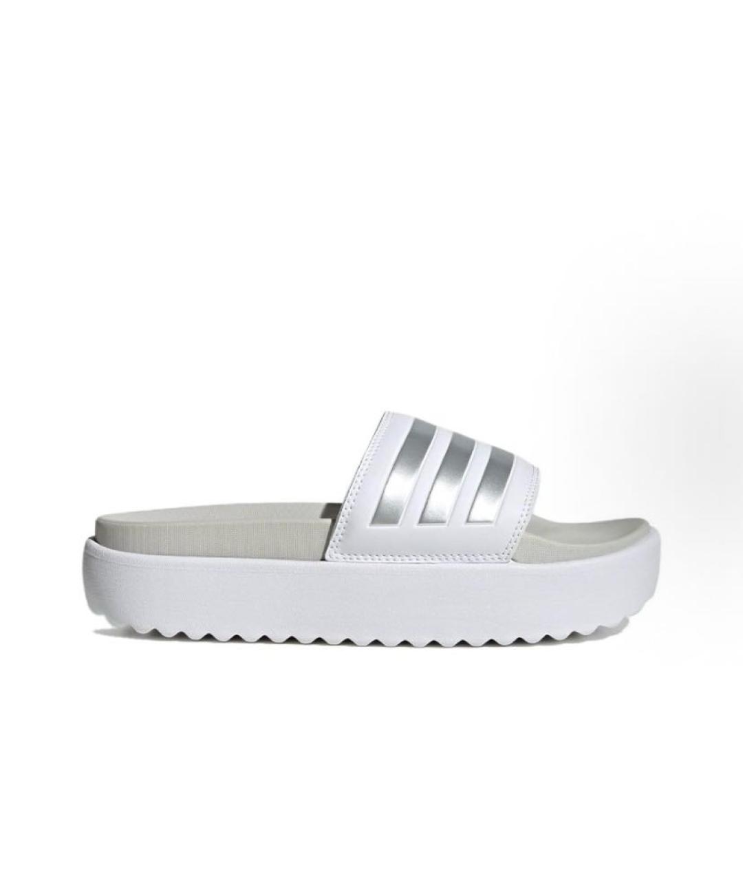 ADIDAS Белые резиновые шлепанцы, фото 3