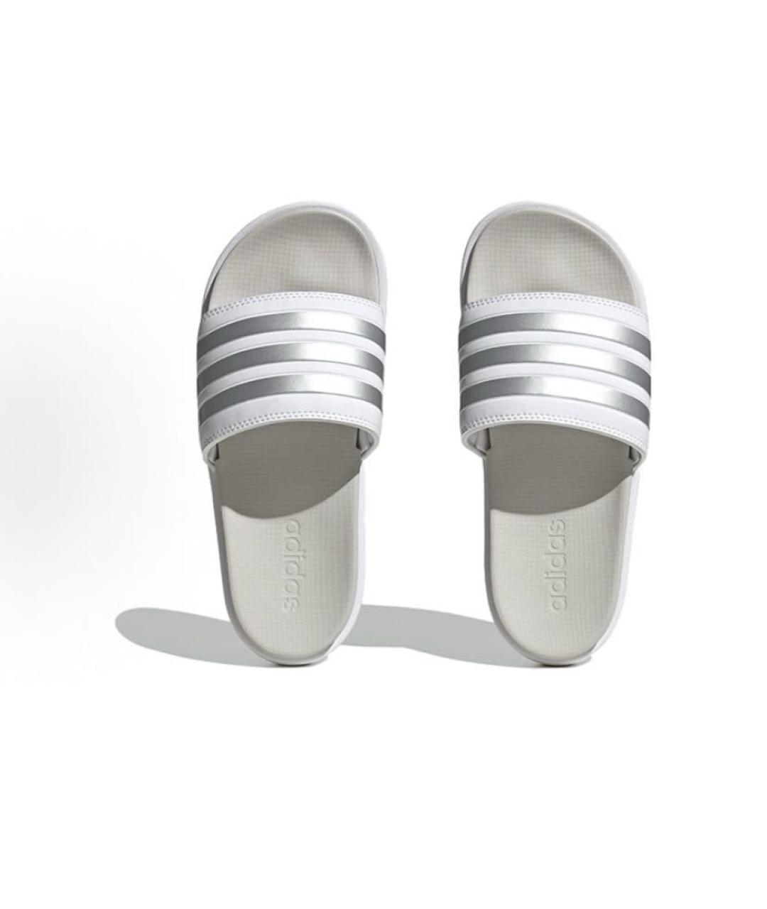 ADIDAS Белые резиновые шлепанцы, фото 6