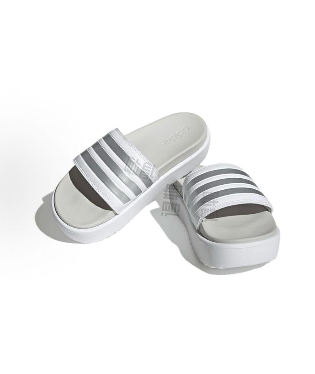 ADIDAS Белые резиновые шлепанцы, фото 4