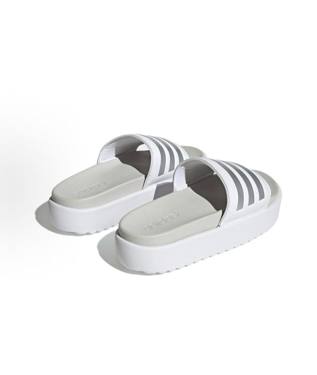 ADIDAS Белые резиновые шлепанцы, фото 5
