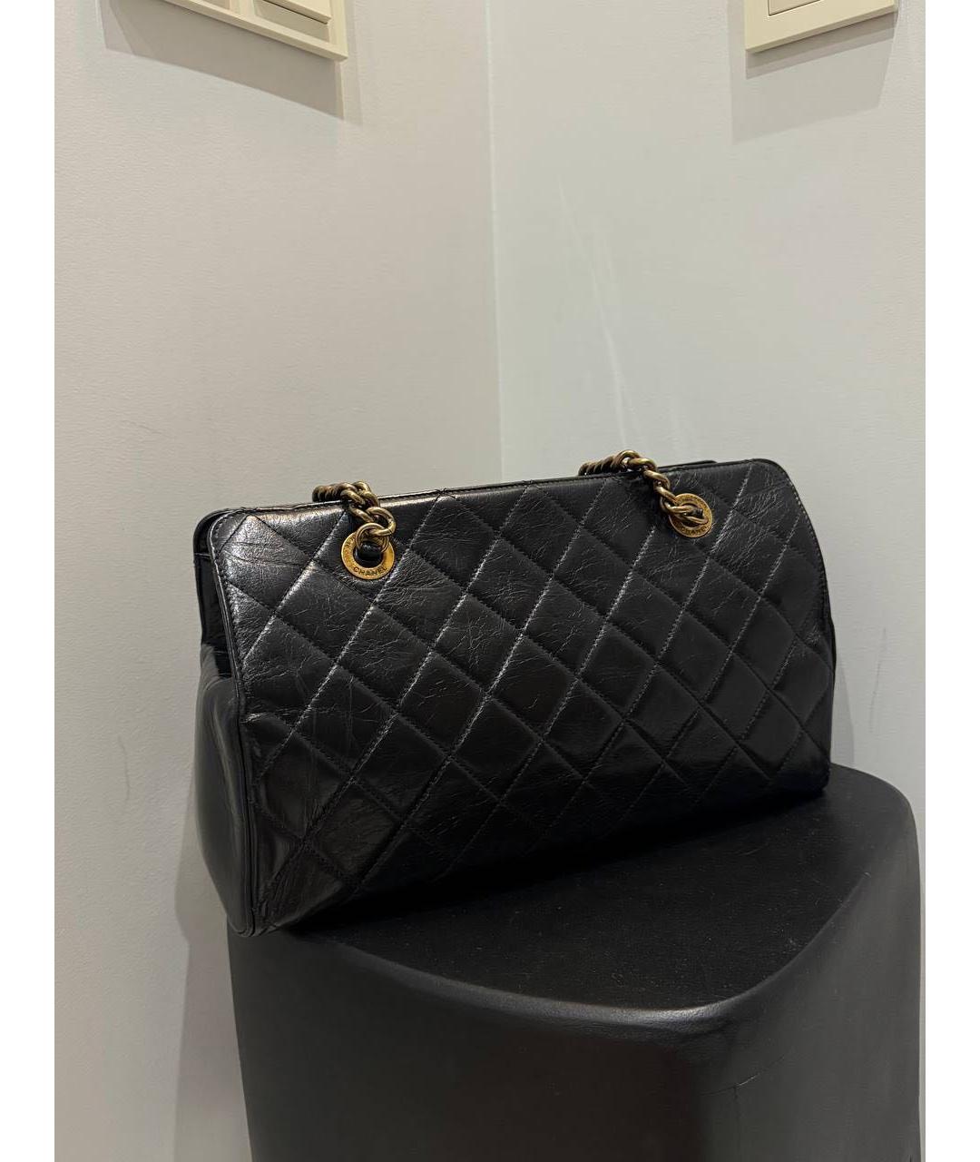 CHANEL Черная кожаная сумка тоут, фото 4