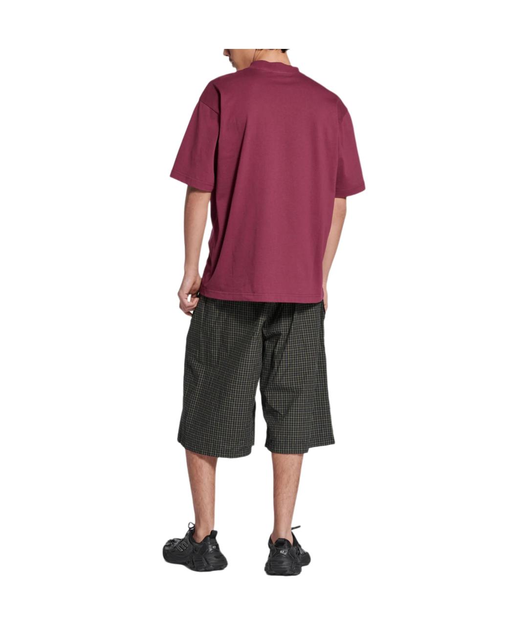 BALENCIAGA Бордовая футболка, фото 3