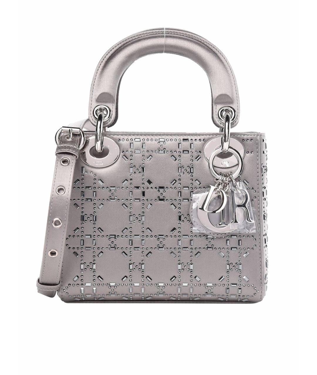CHRISTIAN DIOR Серая шелковая сумка с короткими ручками, фото 1
