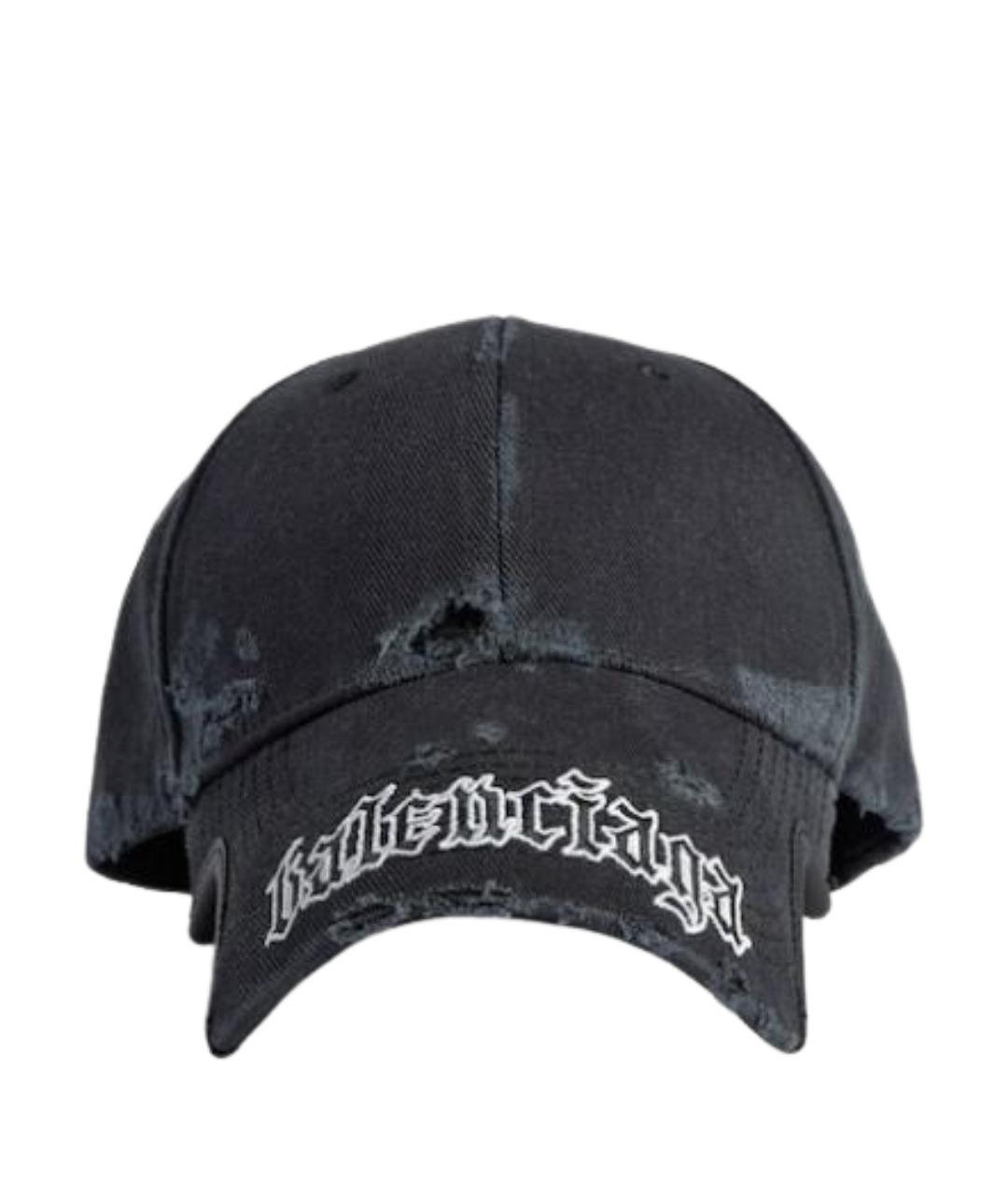 BALENCIAGA Черная хлопковая кепка, фото 1