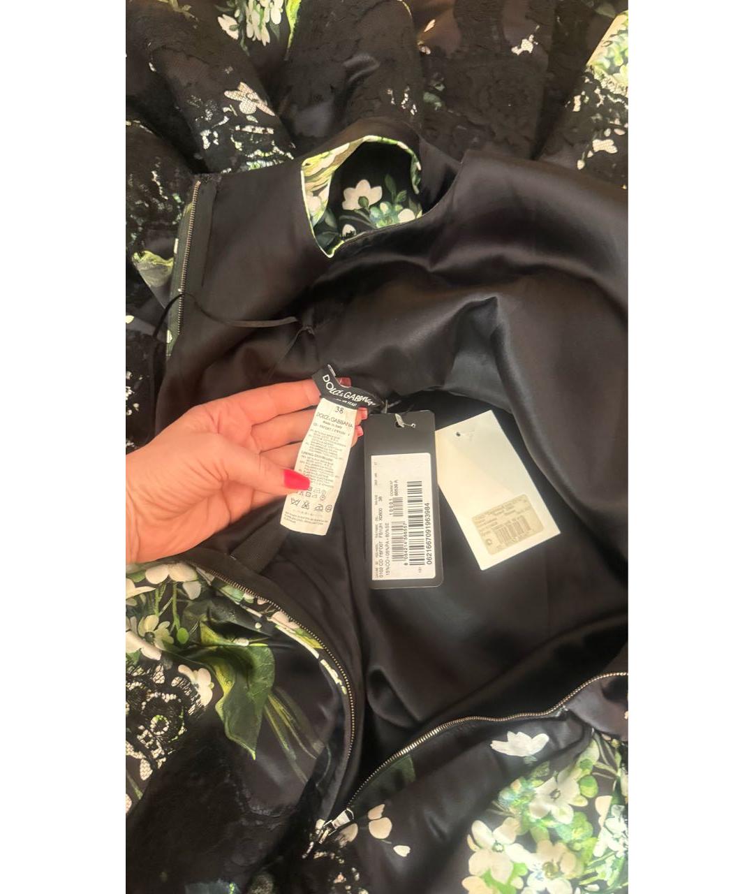 DOLCE&GABBANA Мульти шелковое коктейльное платье, фото 7