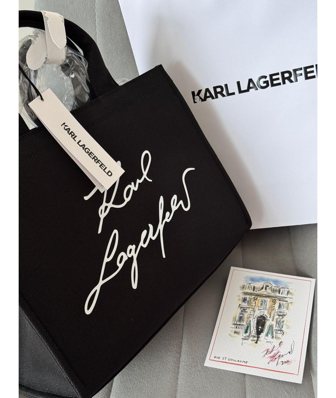 KARL LAGERFELD Черная сумка тоут, фото 2