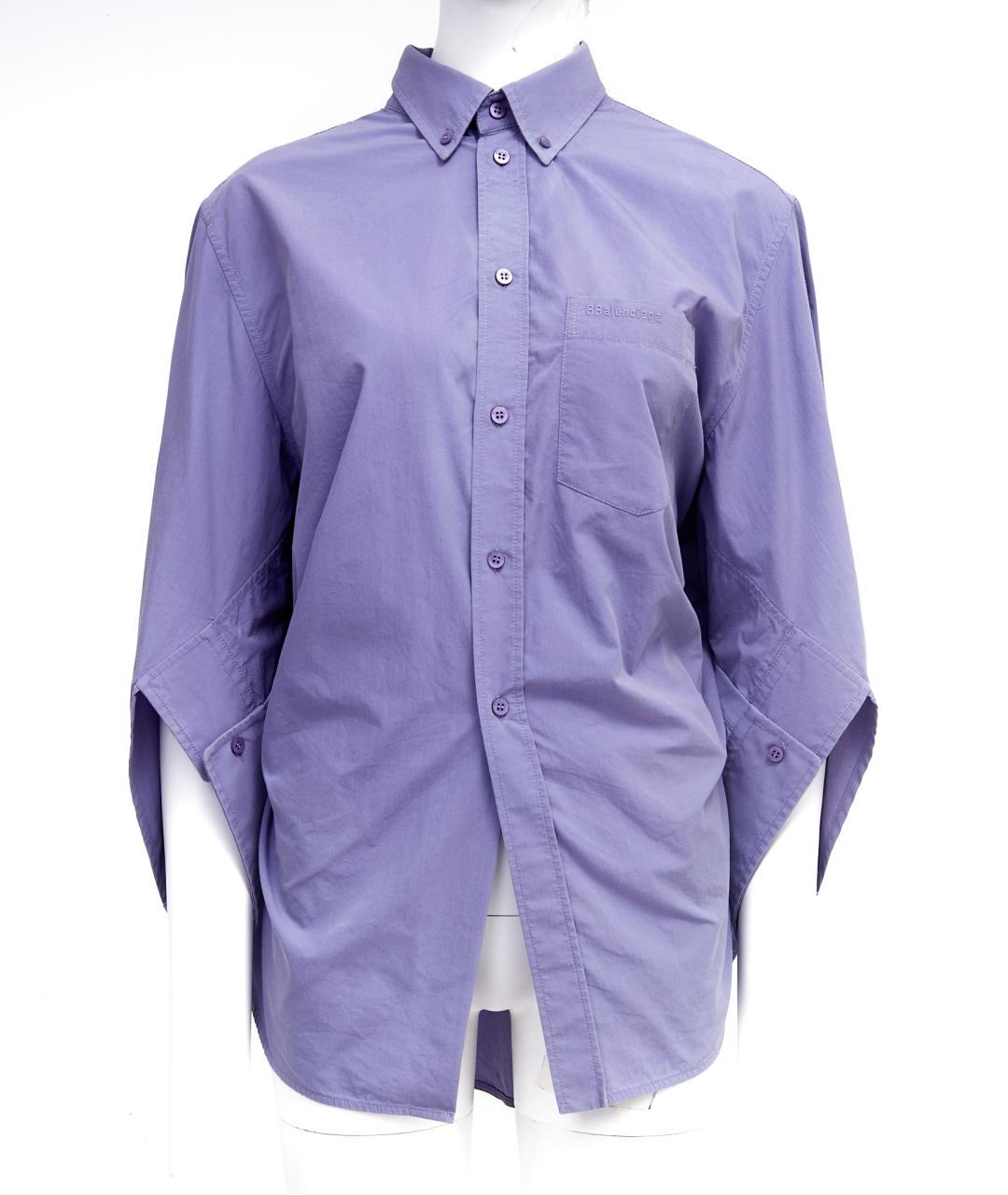 BALENCIAGA Фиолетовая хлопковая рубашка, фото 9