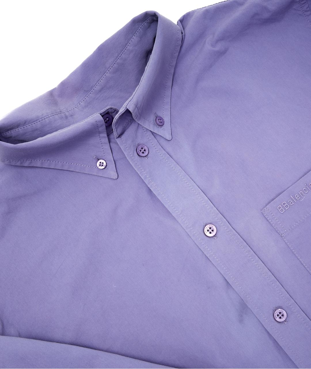 BALENCIAGA Фиолетовая хлопковая рубашка, фото 3