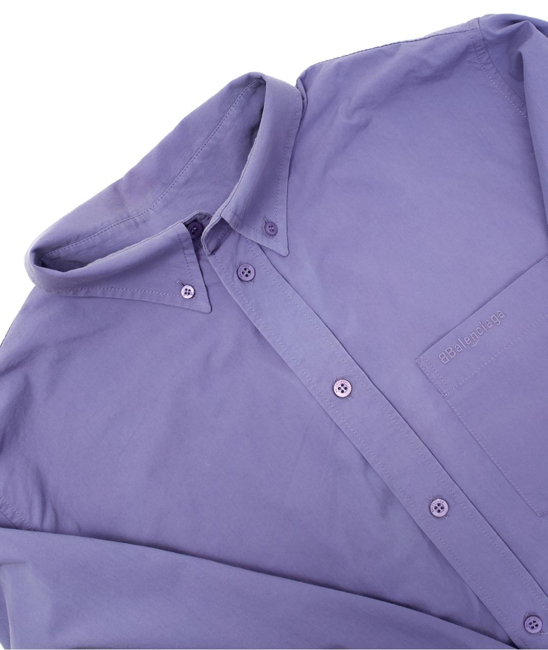 BALENCIAGA Фиолетовая хлопковая рубашка, фото 4
