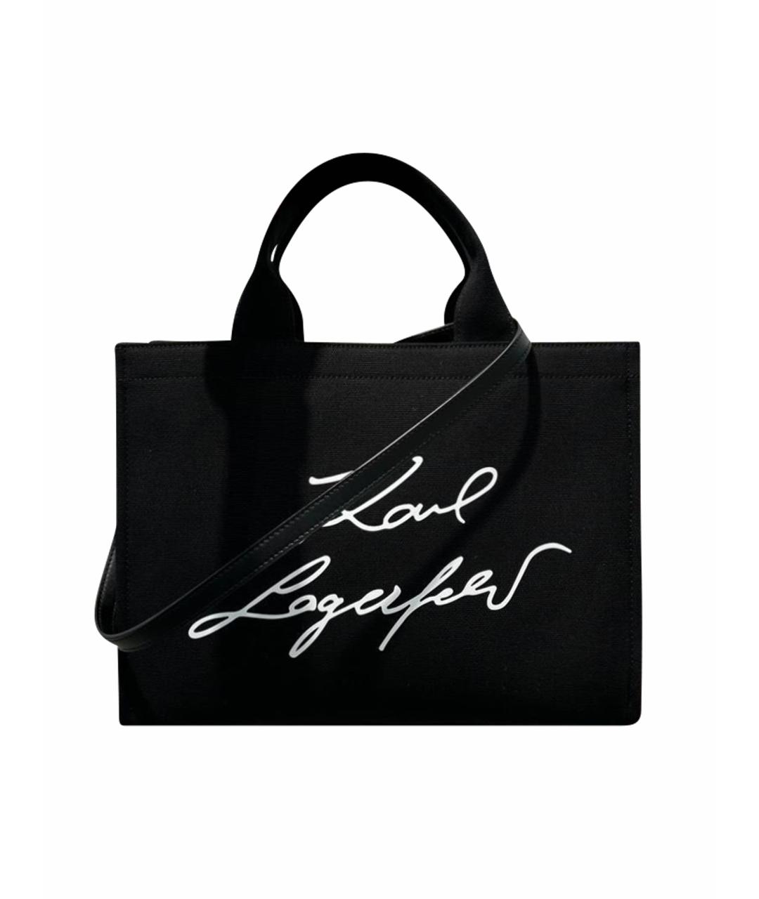 KARL LAGERFELD Черная сумка тоут, фото 1