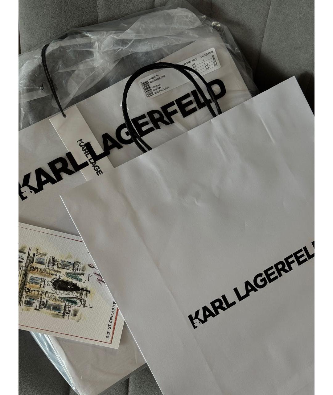 KARL LAGERFELD Черная сумка тоут, фото 6