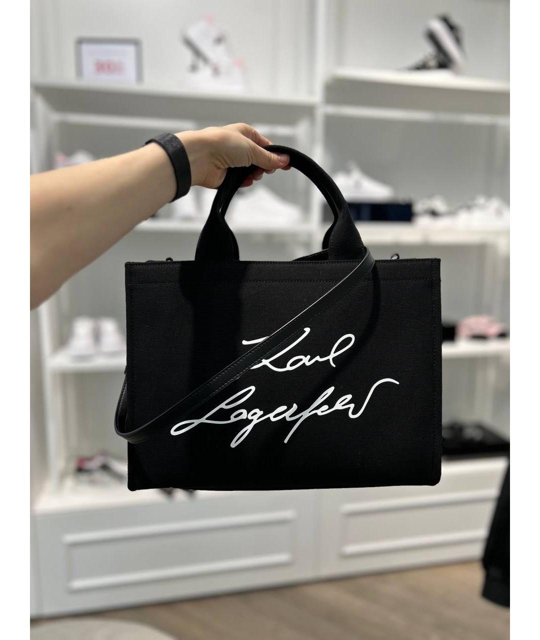 KARL LAGERFELD Черная сумка тоут, фото 9
