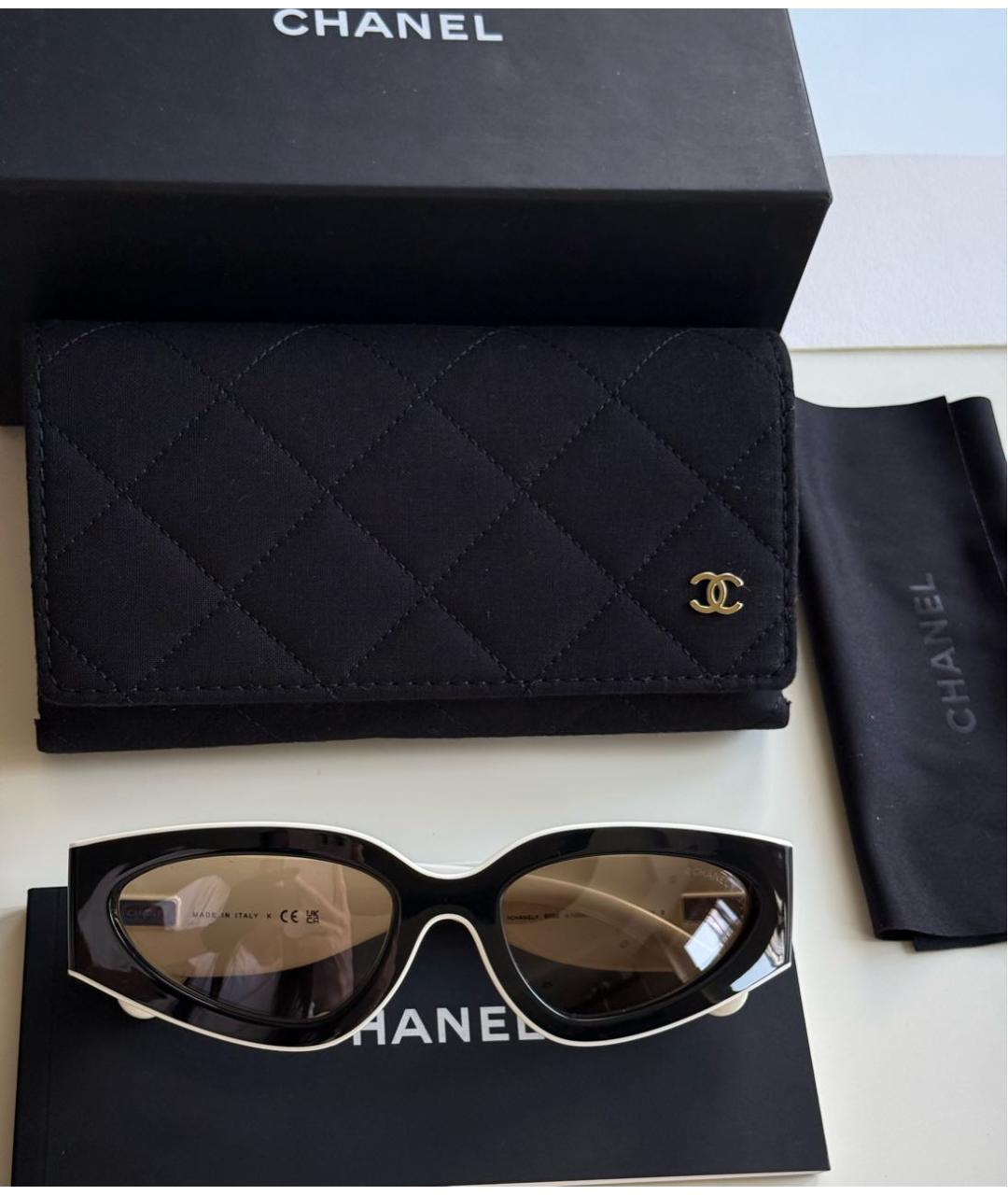 CHANEL Черные пластиковые солнцезащитные очки, фото 2