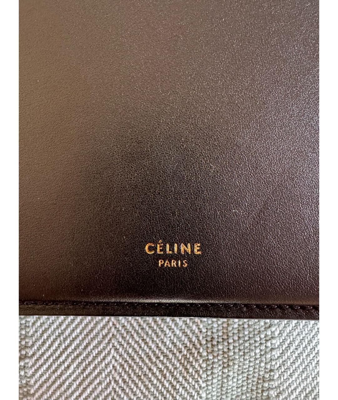 CELINE Черная кожаная сумка с короткими ручками, фото 4