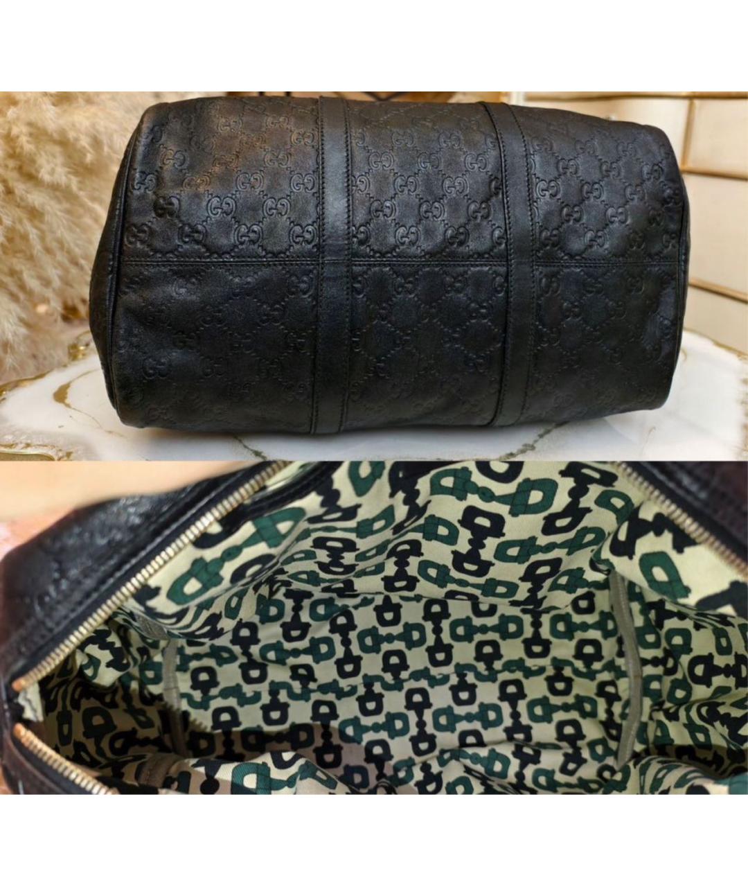 GUCCI Черная кожаная сумка с короткими ручками, фото 3