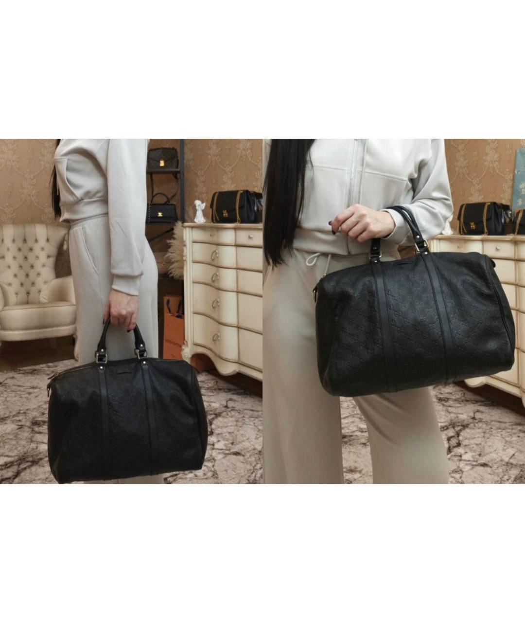 GUCCI Черная кожаная сумка с короткими ручками, фото 2