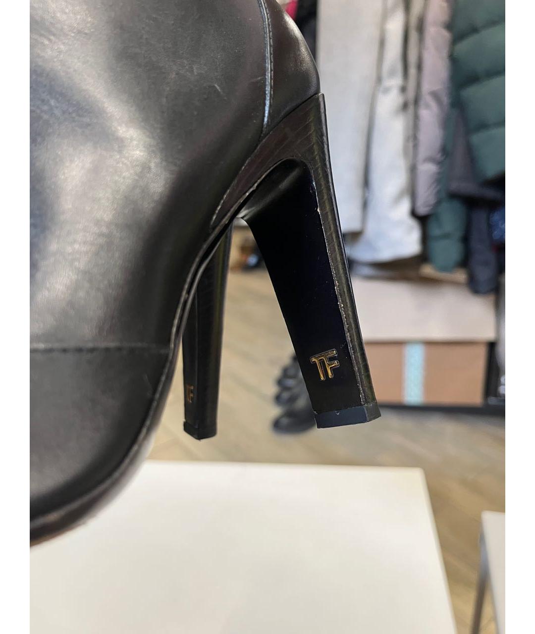TOM FORD Черные кожаные ботильоны, фото 5