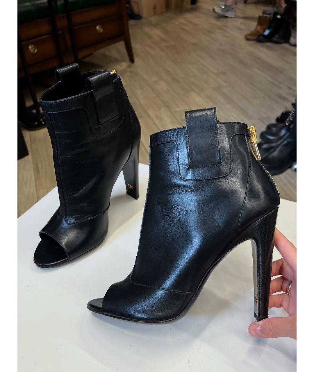 TOM FORD Черные кожаные ботильоны, фото 9